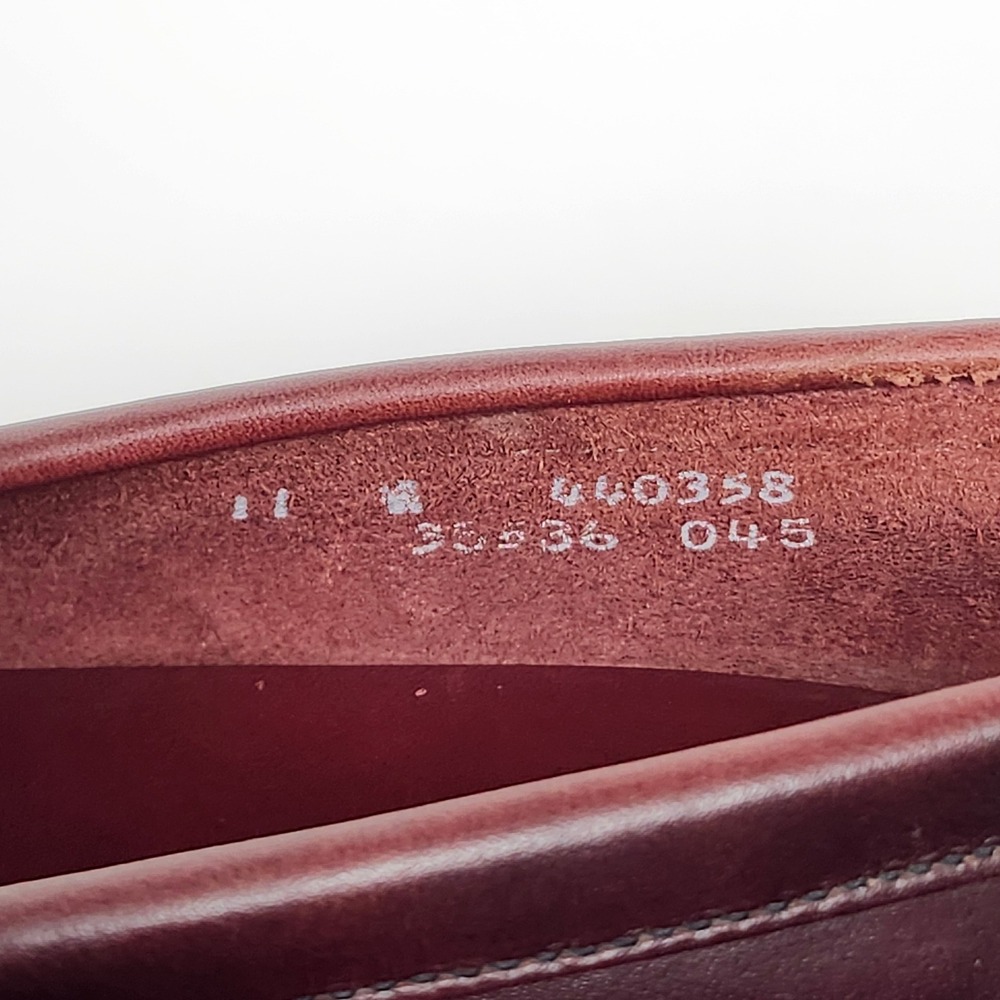 Vintage 90s Lands End Oxblood Leather Tassel Loafers Preppy Ivy USA 11 W 440358 - Picture 6 of 11